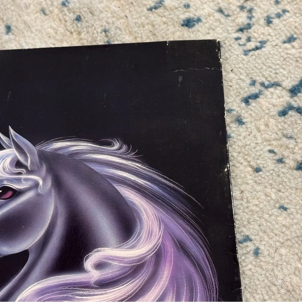 Vintage 80's Susan Sue Dawe Unicorn Portfolio Notebook Binder Folder Made USA